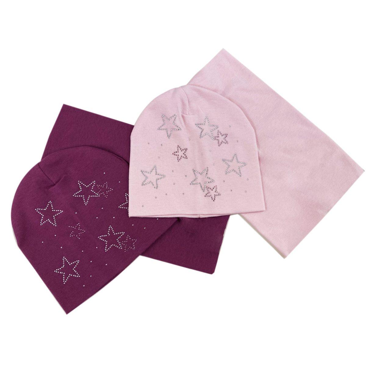 Set bimba scaldacollo e cappello heart and star of strass le kikke