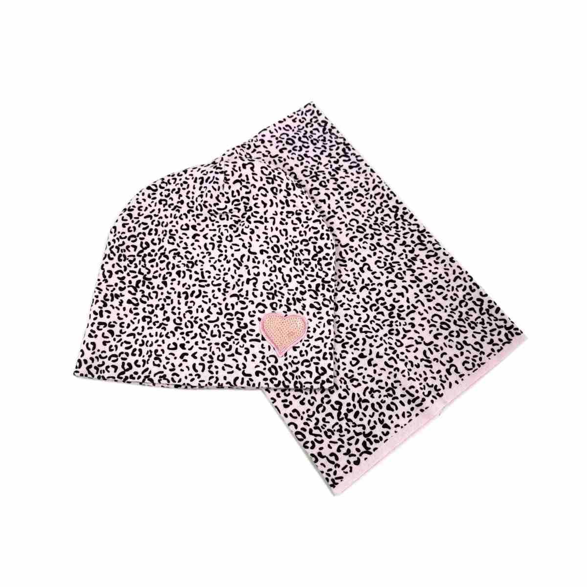 Set bimba scaldacollo e cappello pinky leo le kikke