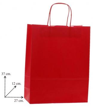 Shoppers carta colore rosso H37 x L 27 x P12 cm.