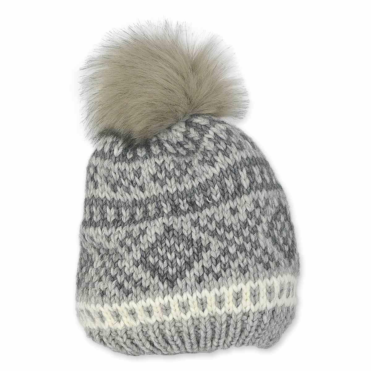 Cappello a maglia donna con pon pon in ecopelliccia Capoverde