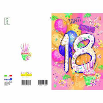 Biglietti auguri 18 anni assortiti