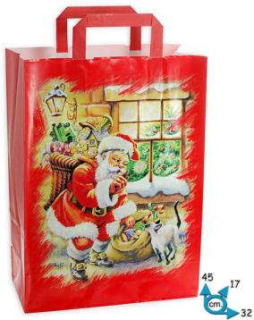 Shoppers carta h45 x l32 x p17 fantasia santa claus