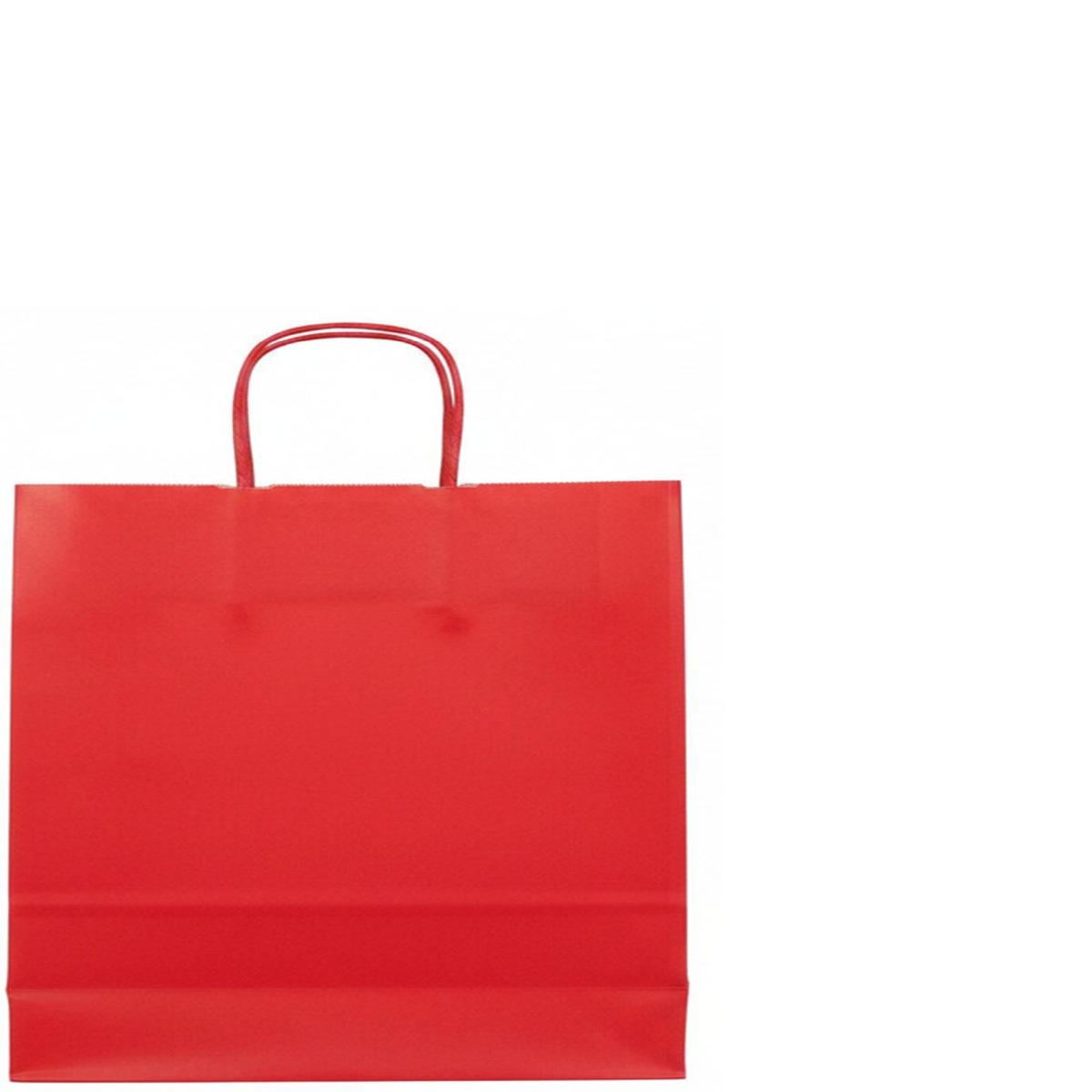 Shopper in carta h.41 x l.36 x p.12 cm colore rosso