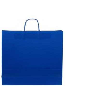 Shopper in carta h.41 x l.36 x p.12 cm colore blu elettrico