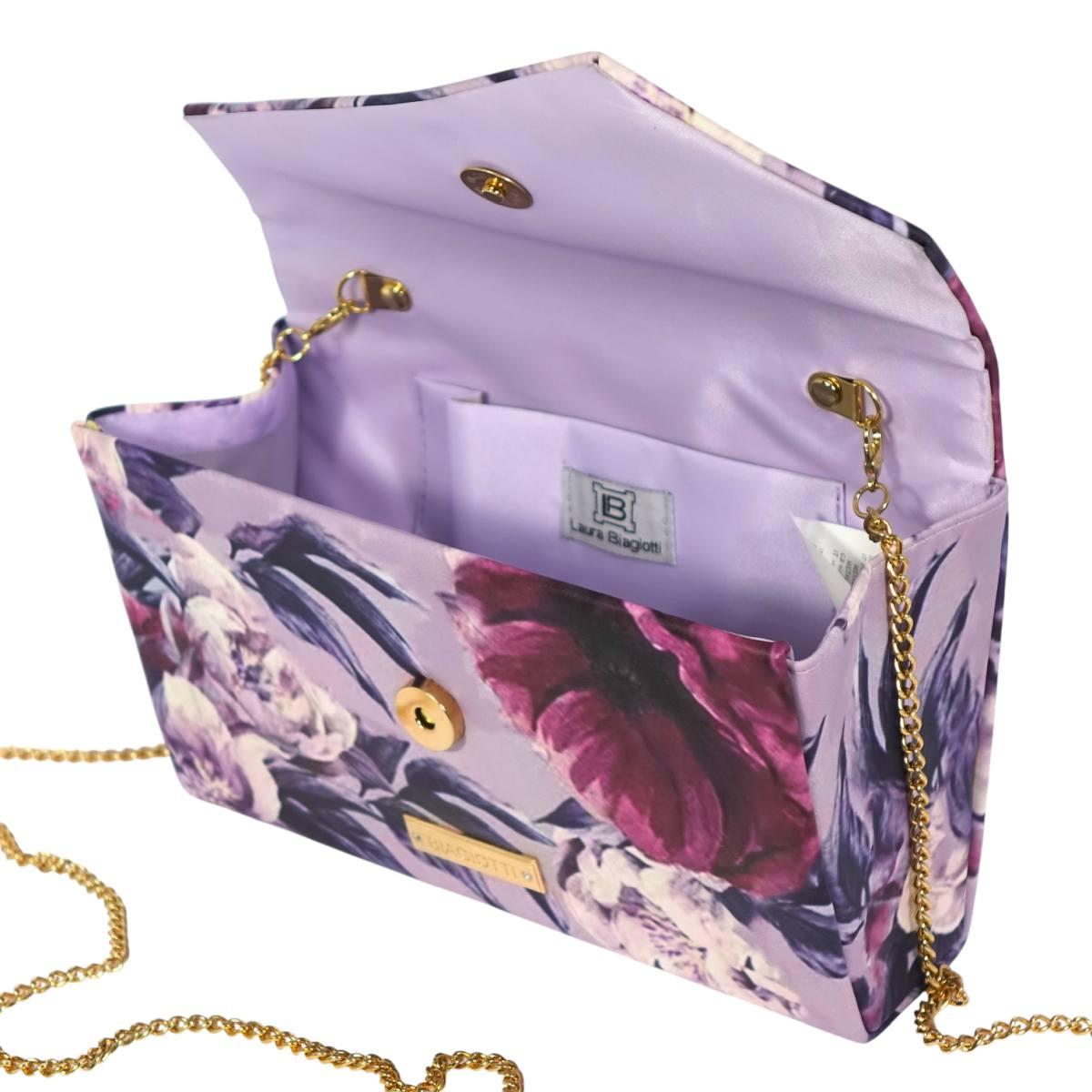 Pochette borsetta donna cerimonia stampa fiori Laura Biagiotti