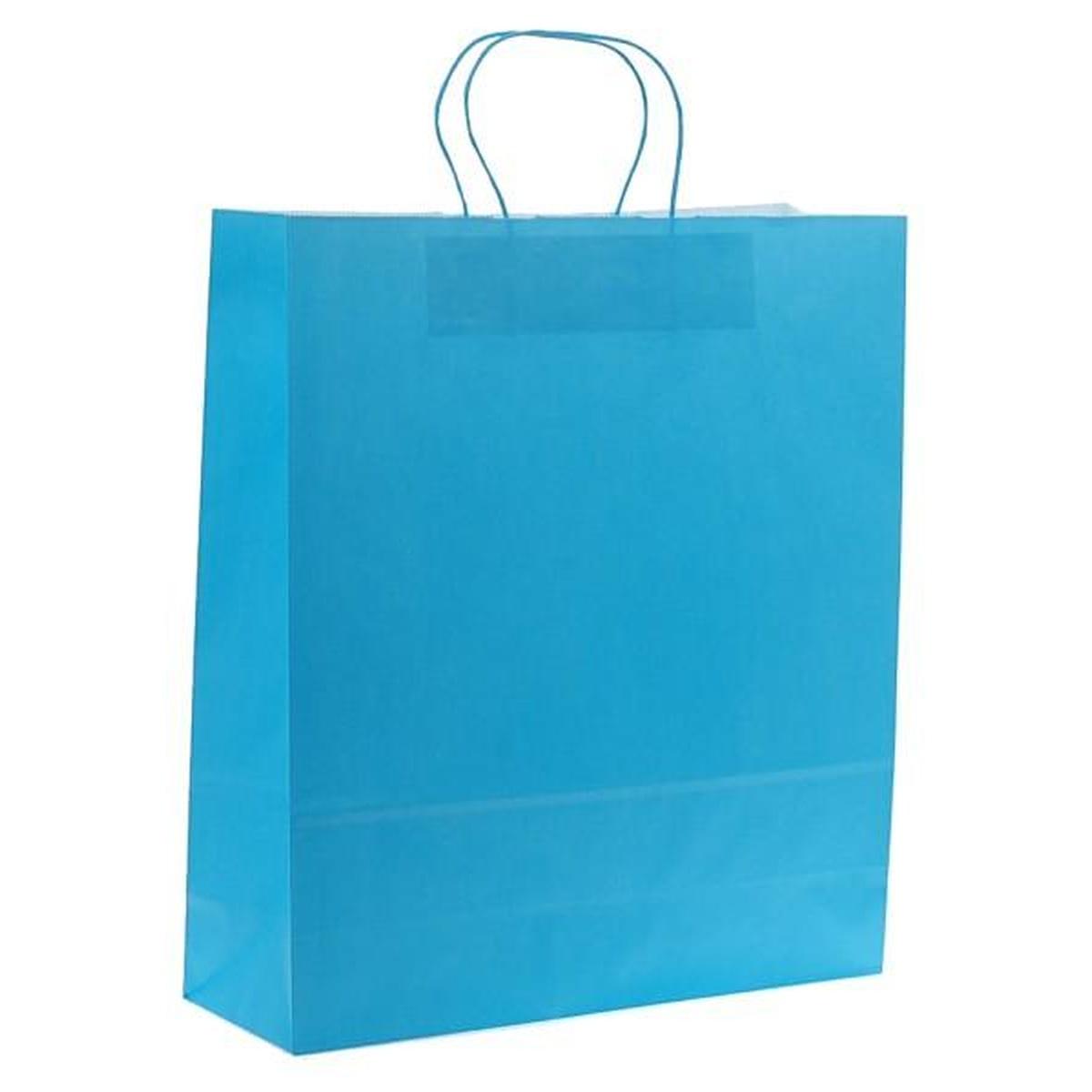 Shopper in carta h.41 x l.36 x p.12 cm colore turchese