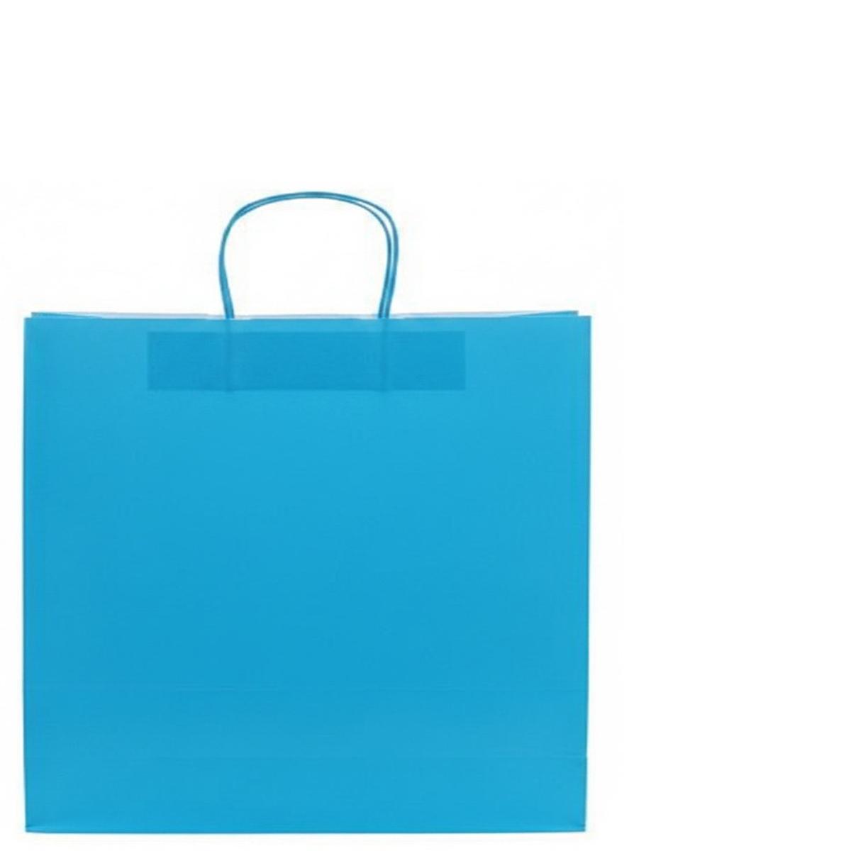 Shopper in carta h.41 x l.36 x p.12 cm colore turchese