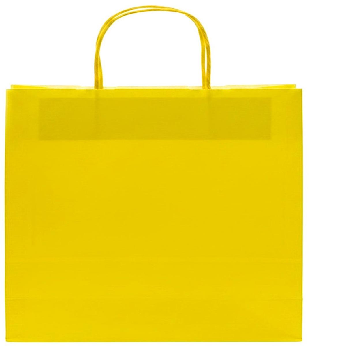 Shopper in carta h.49 x l.45 x p.15 cm colore giallo