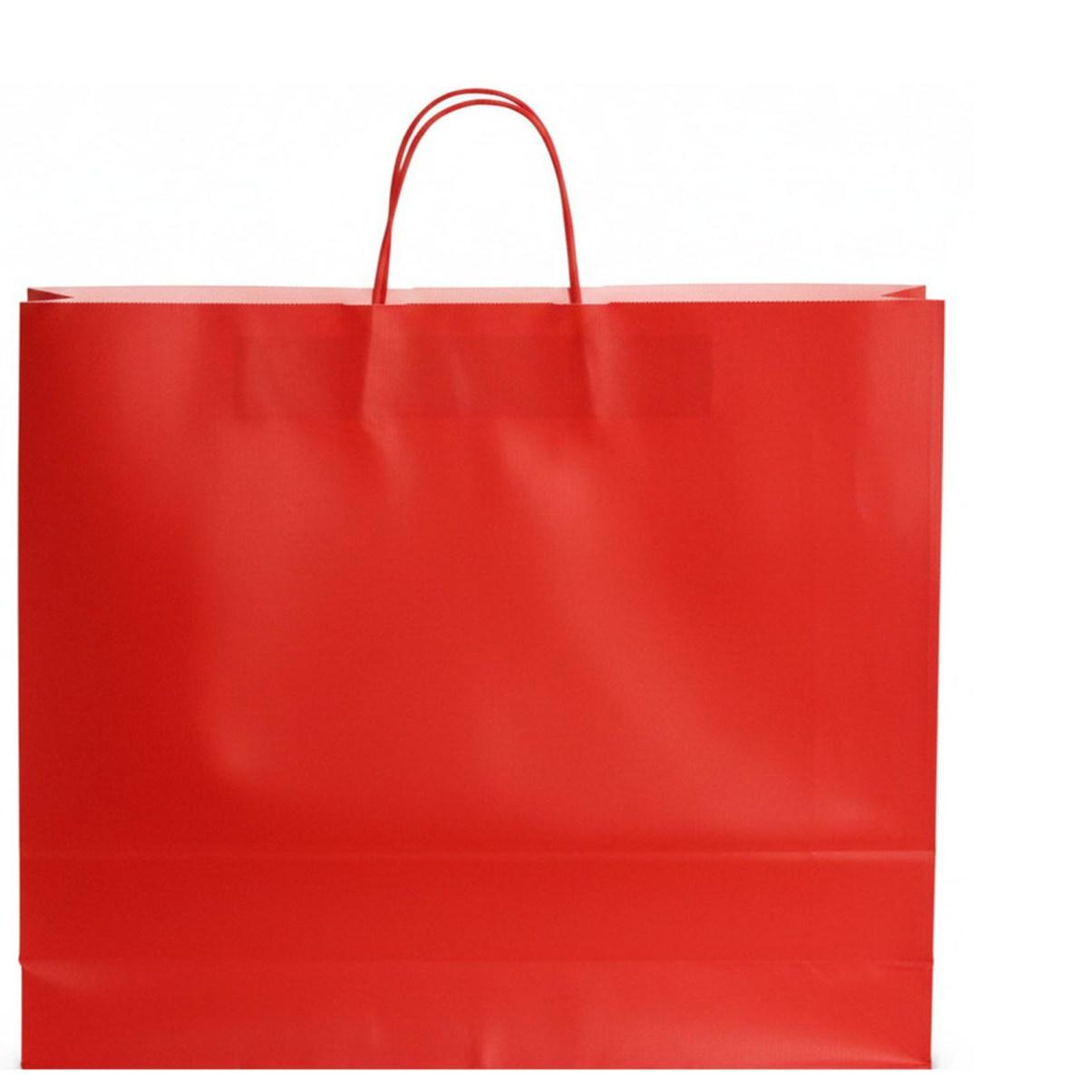 Shopper in carta h.49 x l.55 x p.15 cm colore rosso