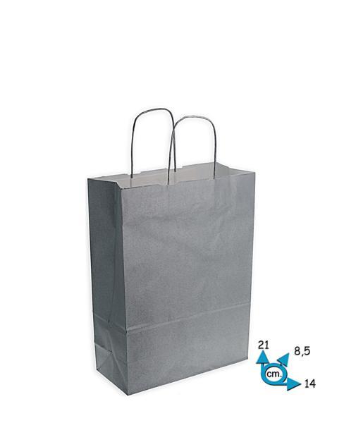 Shoppers carta colore argento h 21,5 x l 14 x p 8,5