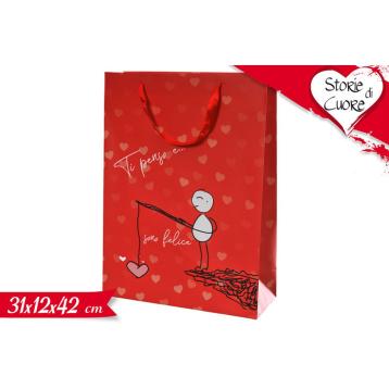 Shopper in carta con stampa 31x42x12 cm