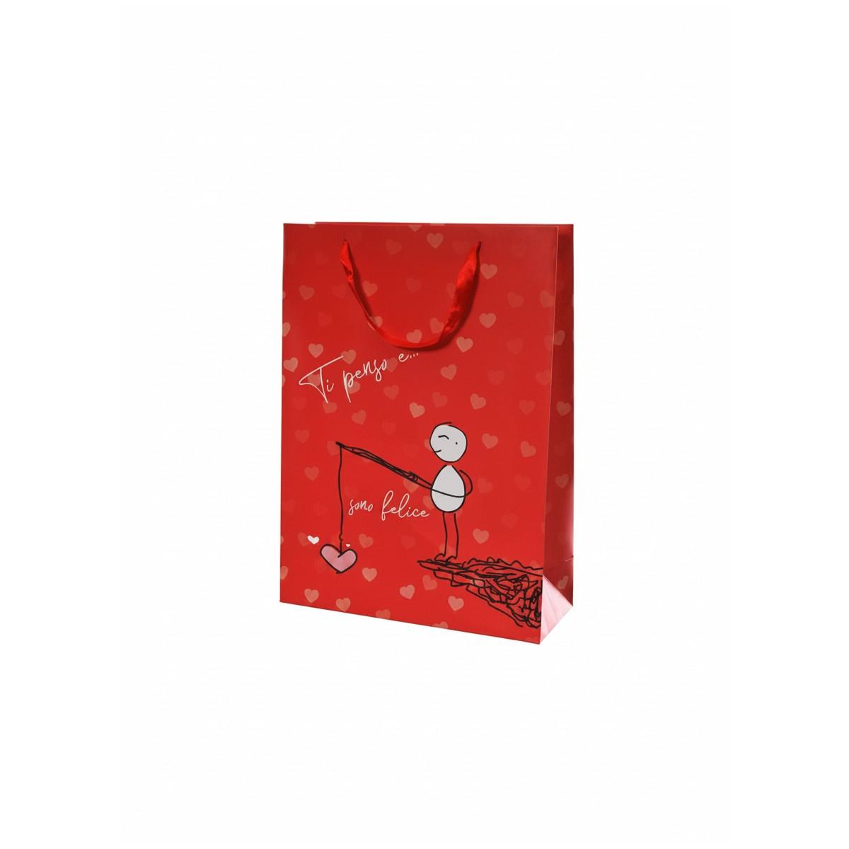 Shopper in carta 40 x 50 x 15 cm fantasia san valentino