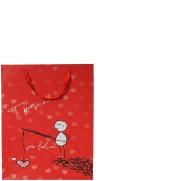 Shopper in carta 40 x 50 x 15 cm fantasia san valentino