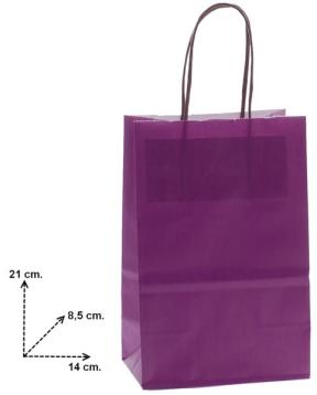 Shoppers carta h21xl14xp8,5 cm.colore viola