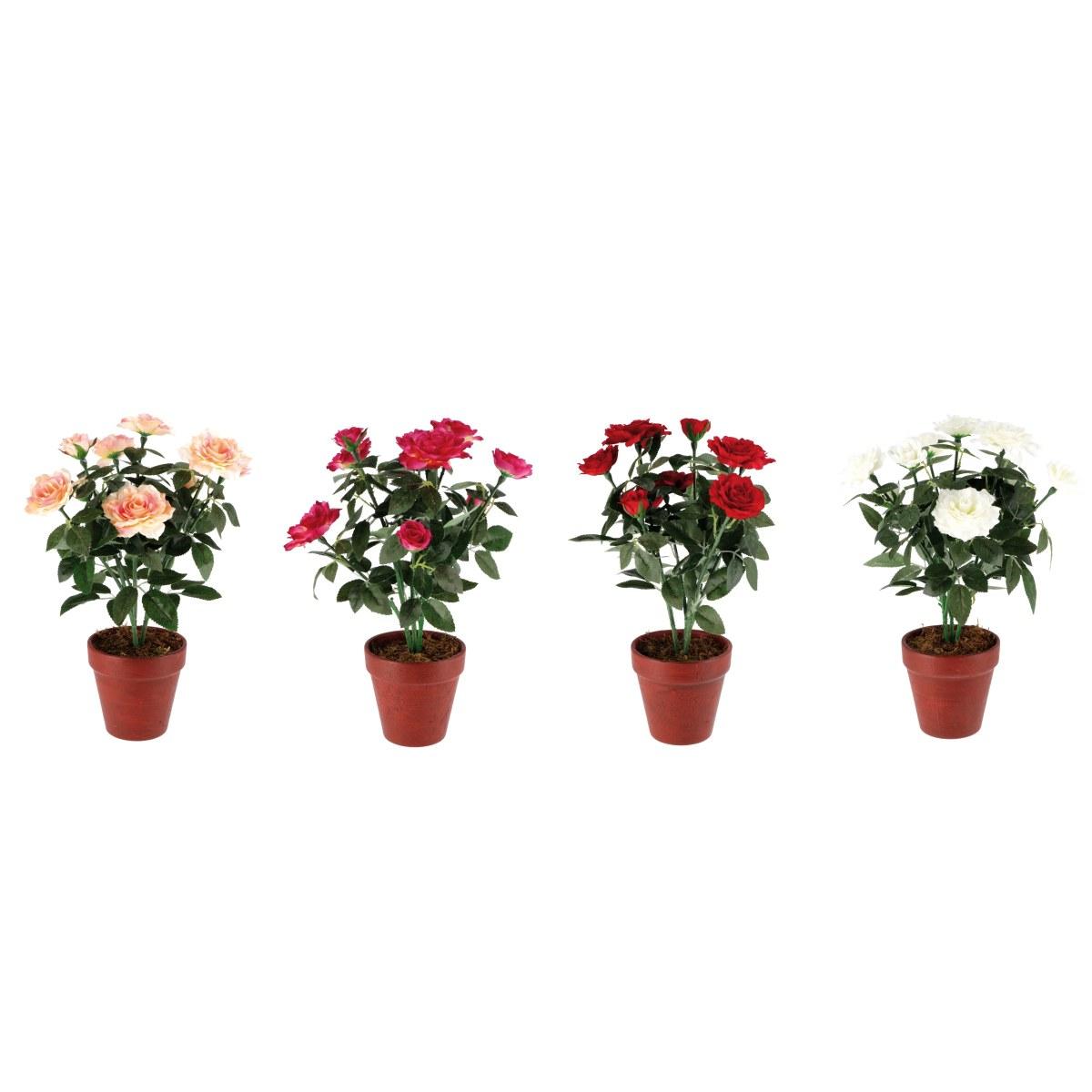 Decorazione vaso con rose d.22xh.39cm