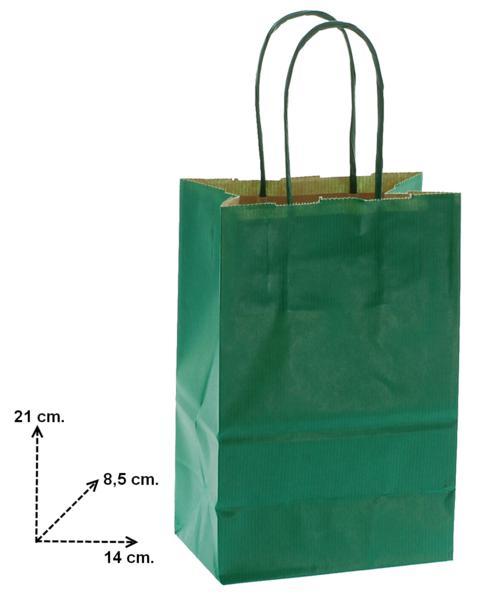 Shoppers carta h 21.5 x l 14 x p 8,5 colore verde scuro