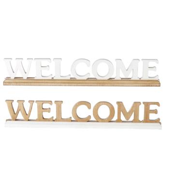 Decorazione in mdf con scritta Welcome 59,5x6xh.10cm
