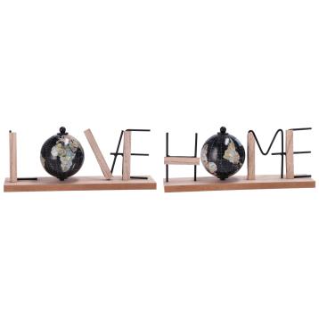Decorazione in mdf con mappamondo 28x7xh.11,5cm