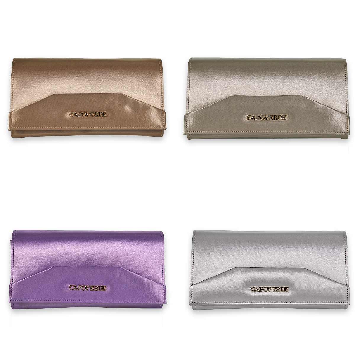 Borsetta cerimonia elegante in raso capoverde made in italy