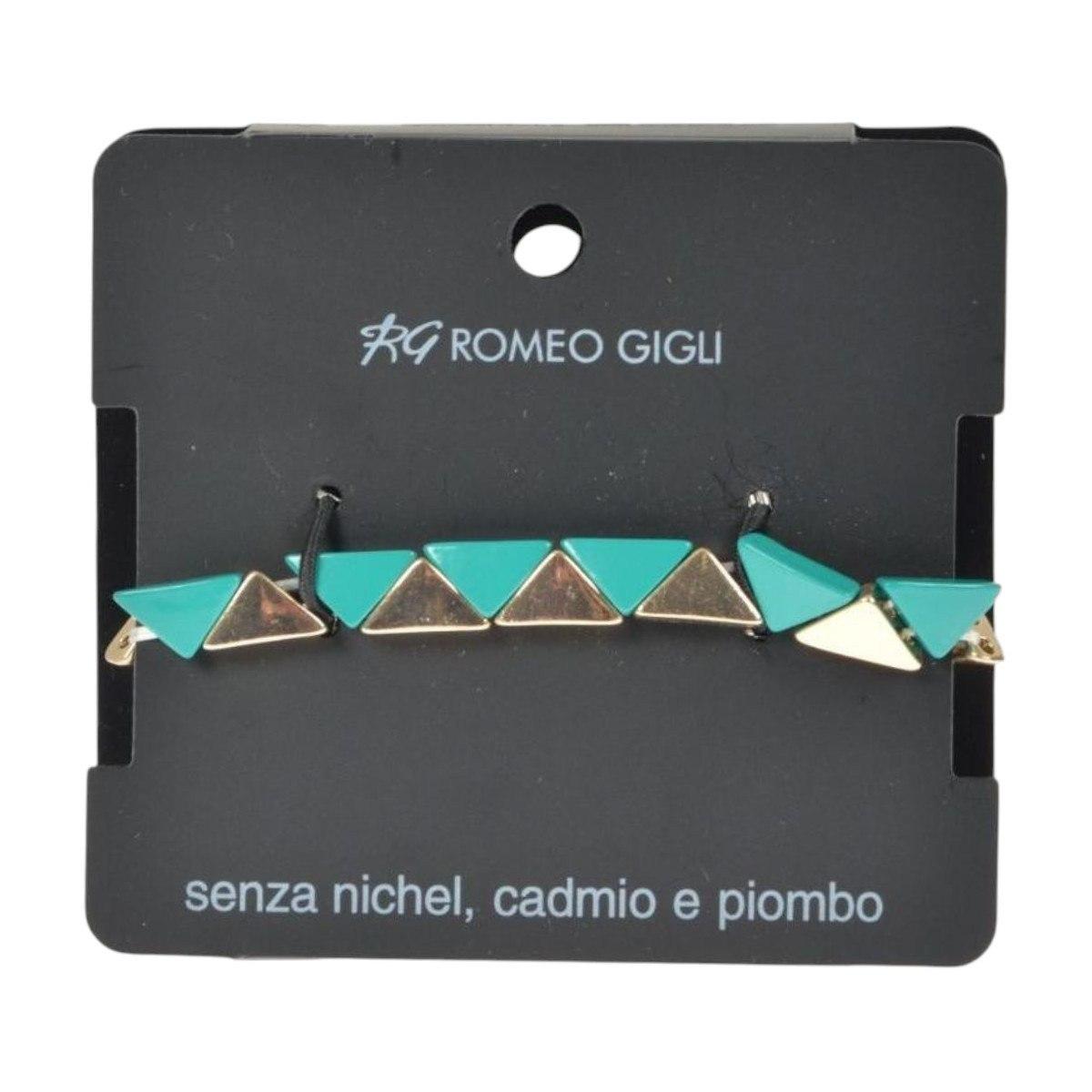 Bracciale donna elasticizzato desgin geometrico turchese Romeo Gigli