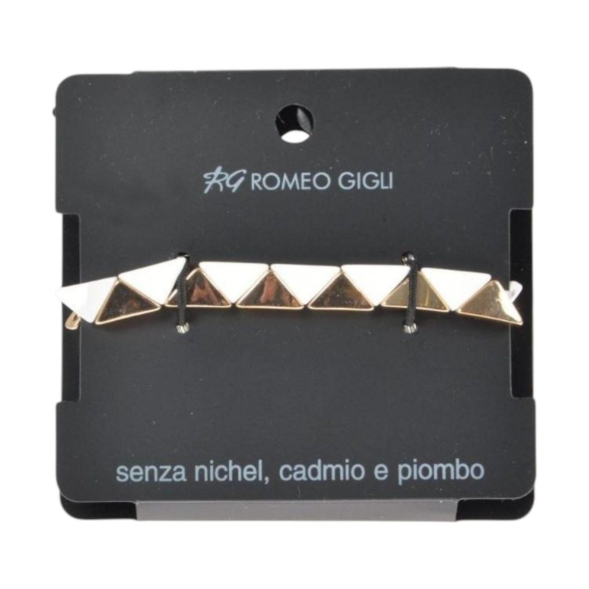 Bracciale donna elasticizzato design geometrico bianco Romeo Gigli