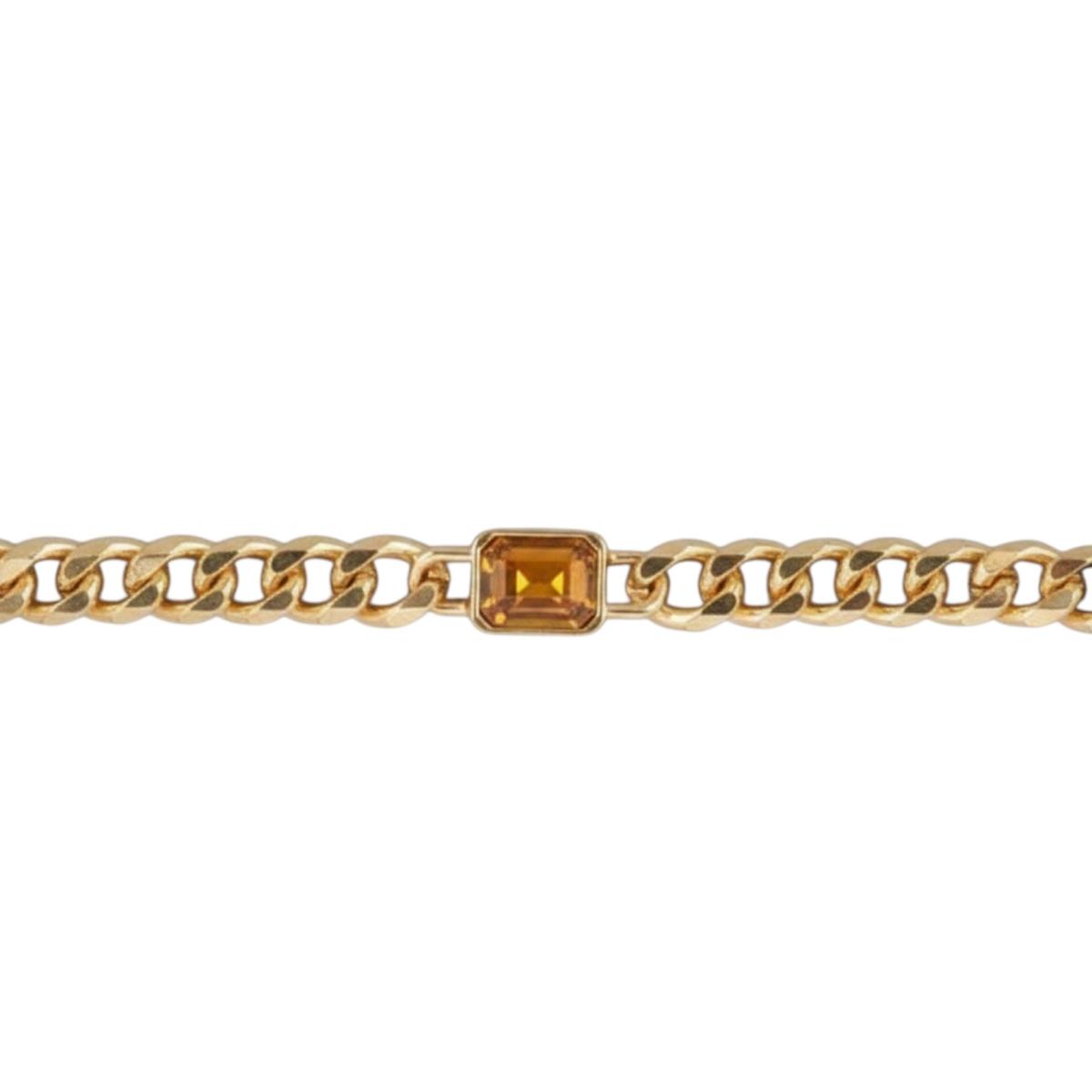 Bracciale donna con pietra ambra e maglia dorata Romeo Gigli