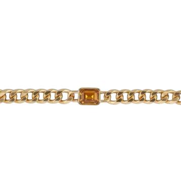 Bracciale donna con pietra ambra e maglia dorata Romeo Gigli