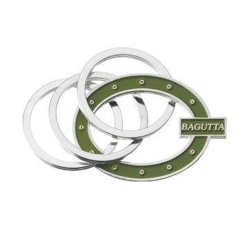 Portachiavi silver plated ovale con 3 anelli Bagutta