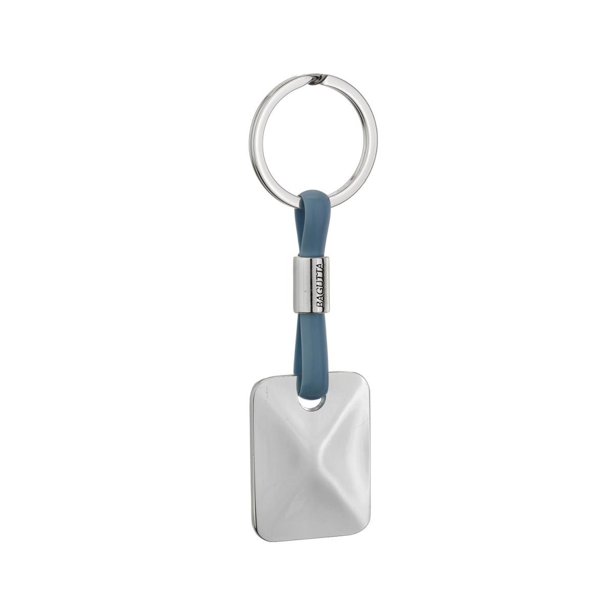 Portachiavi silver plated un anello con pendaglio rettangolare Bagutta