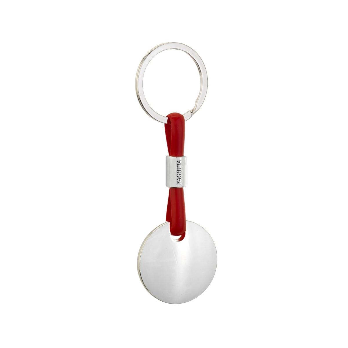 Portachiavi silver plated un anello con pendaglio tondo Bagutta