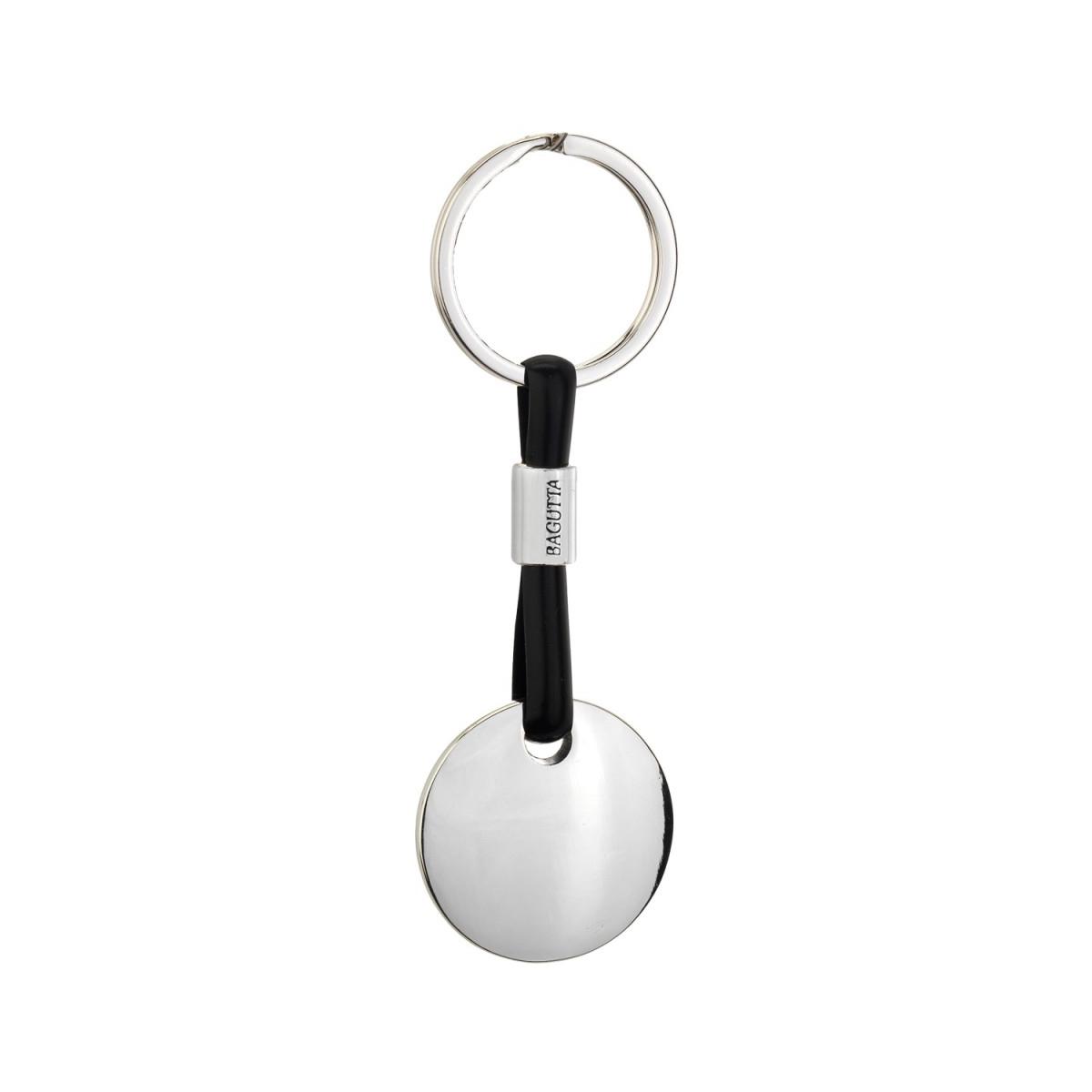 Portachiavi silver plated un anello con pendaglio tondo Bagutta
