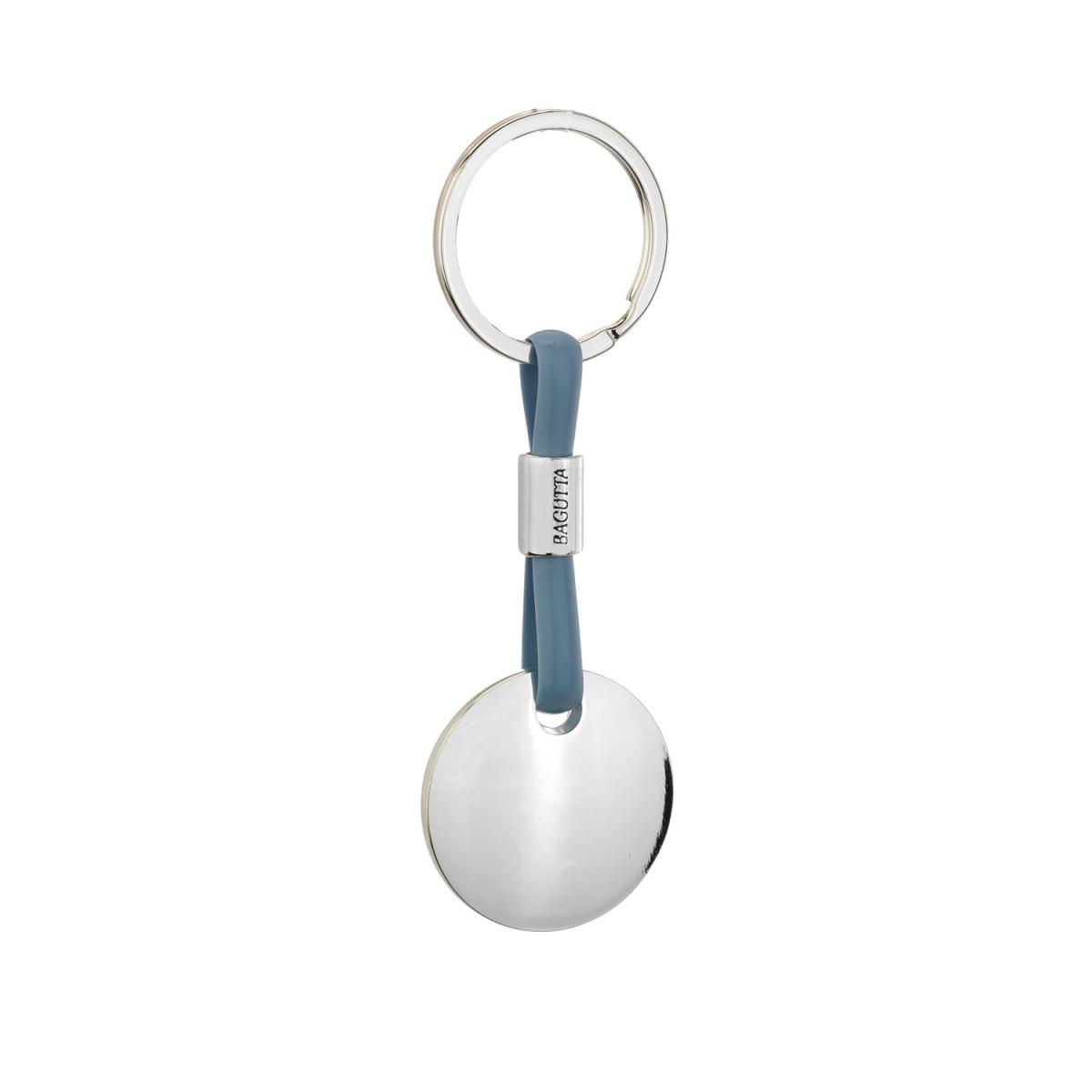 Portachiavi silver plated un anello con pendaglio tondo Bagutta