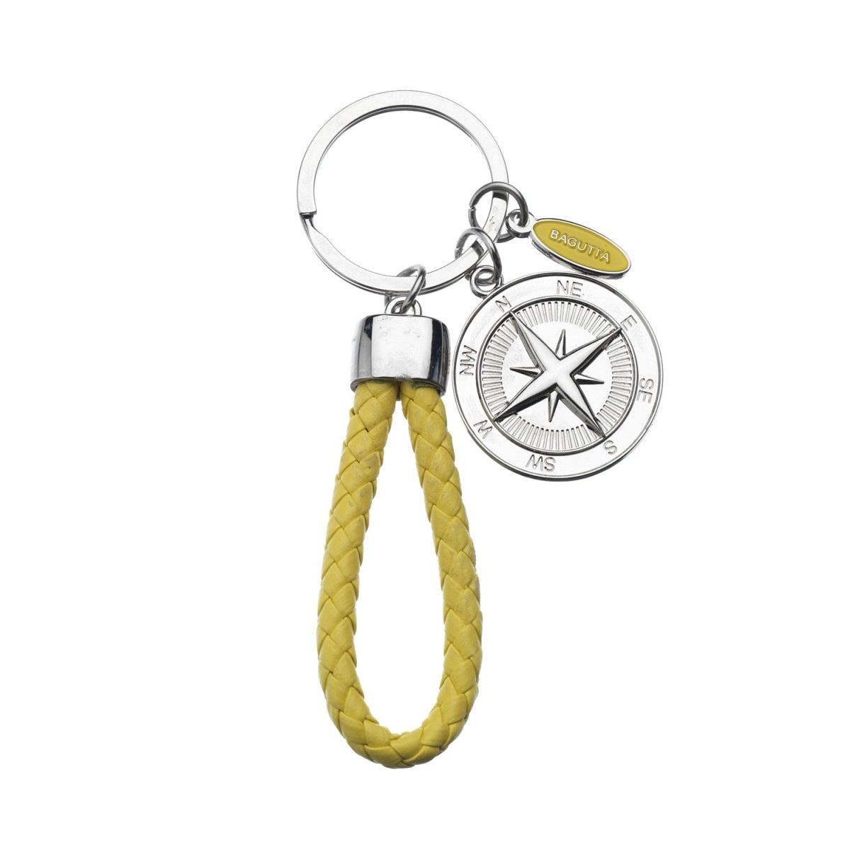 Portachiavi mariner con anello intrecciato e rosa dei venti Bagutta