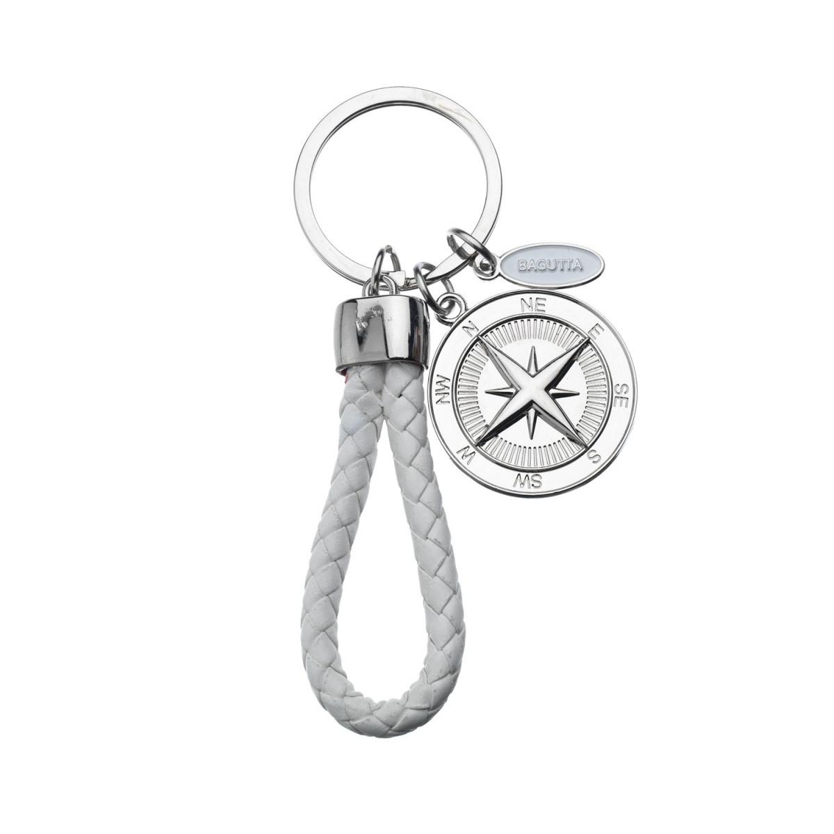 Portachiavi mariner con anello intrecciato e rosa dei venti Bagutta