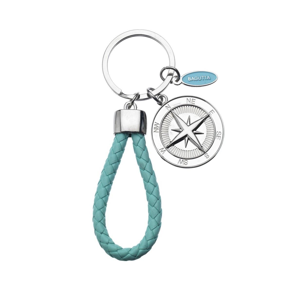 Portachiavi mariner con anello intrecciato e rosa dei venti Bagutta