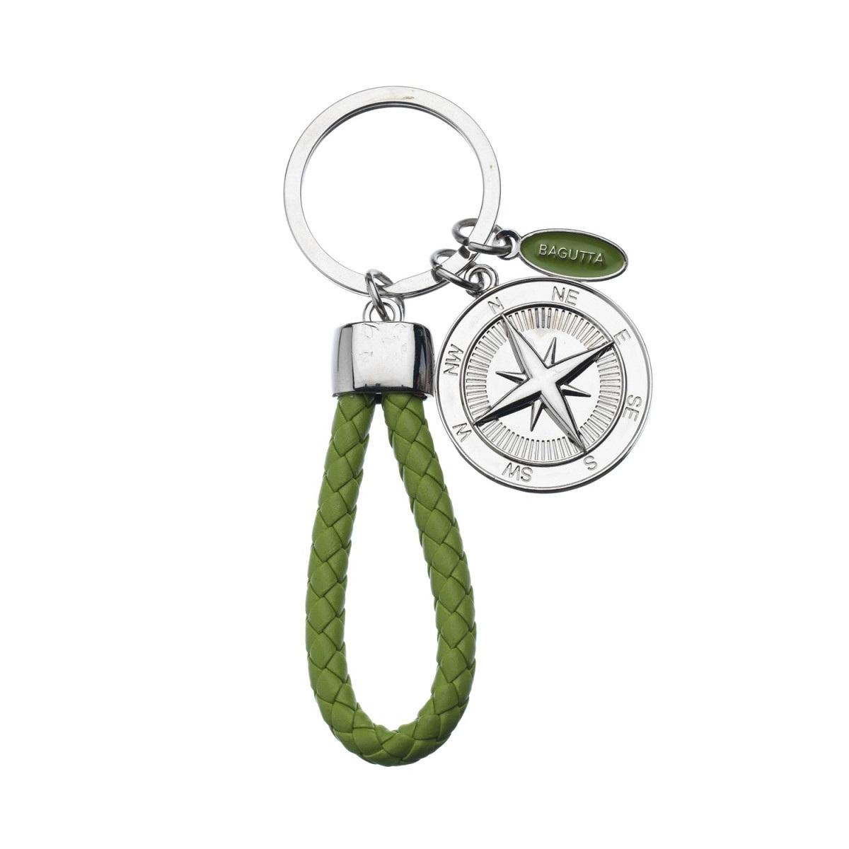 Portachiavi mariner con anello intrecciato e rosa dei venti Bagutta