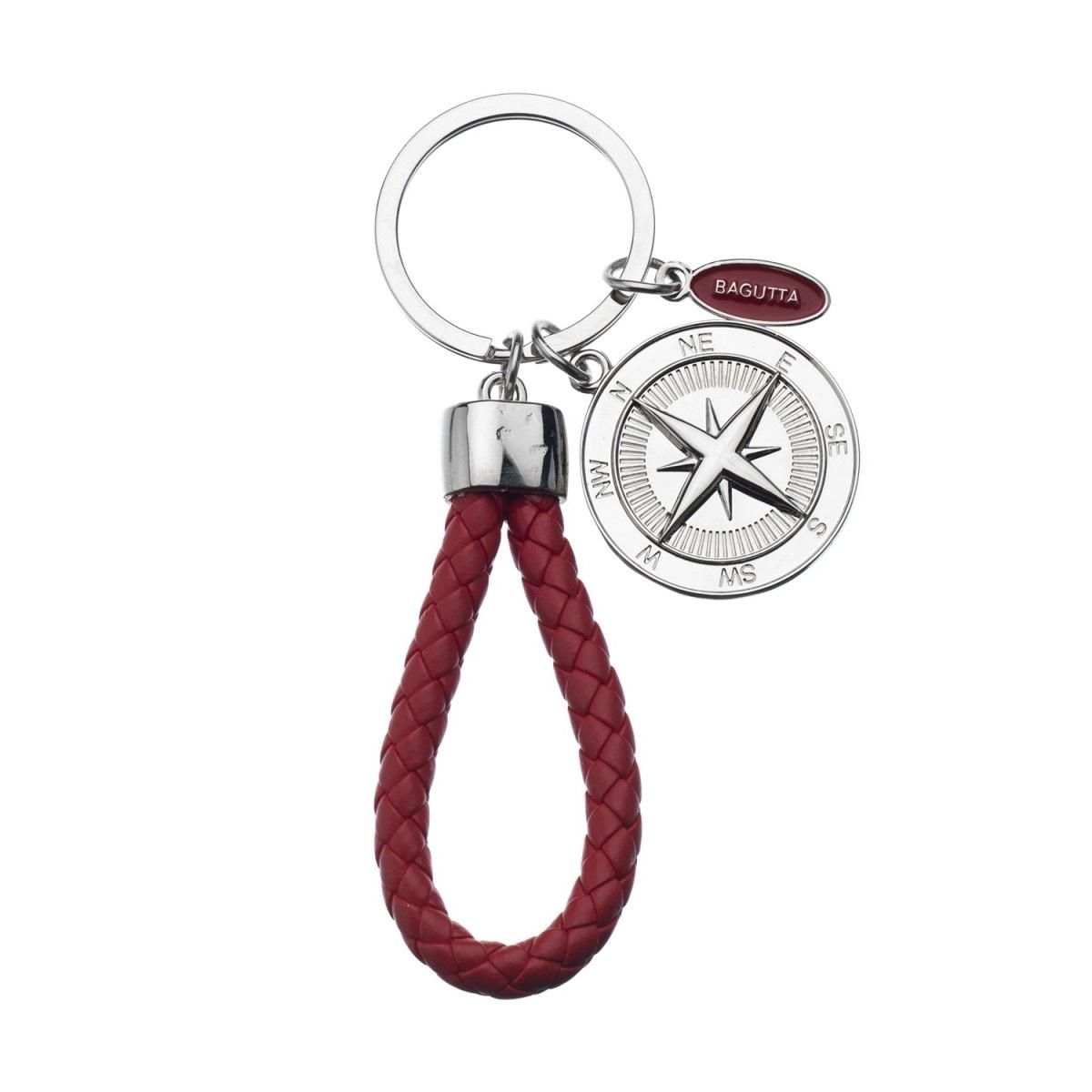 Portachiavi mariner con anello intrecciato e rosa dei venti Bagutta