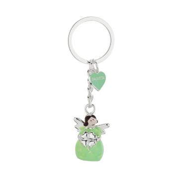 Portachiavi silver plated con pendaglio angelo Bagutta