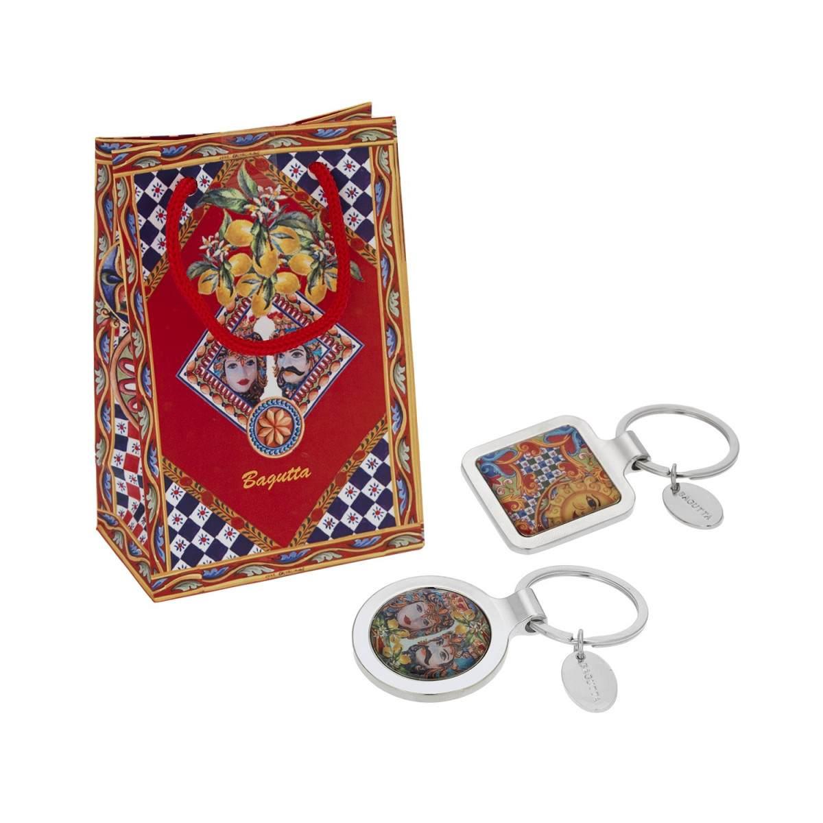 Portachiavi quadrato la terra del sole Bagutta