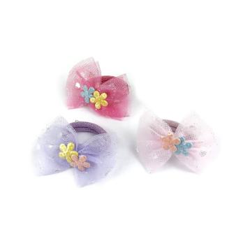 Polsino fiocco tulle con fiorellini