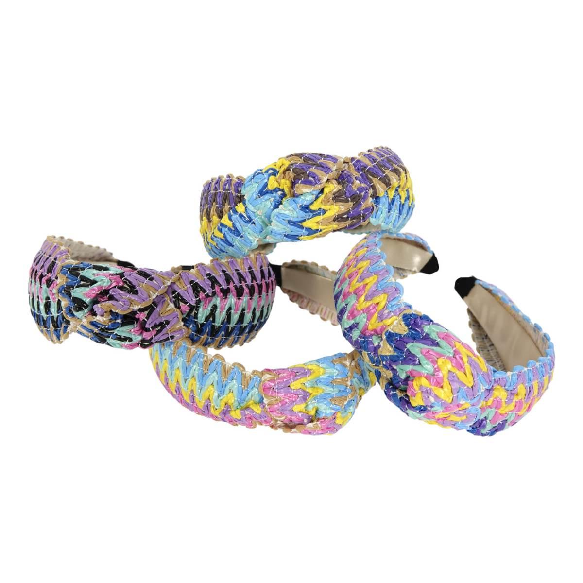 Cerchietto per capelli intrecciato multicolor Le Kikke