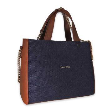 Sacca in canvas ed ecopelle capoverde made in italy