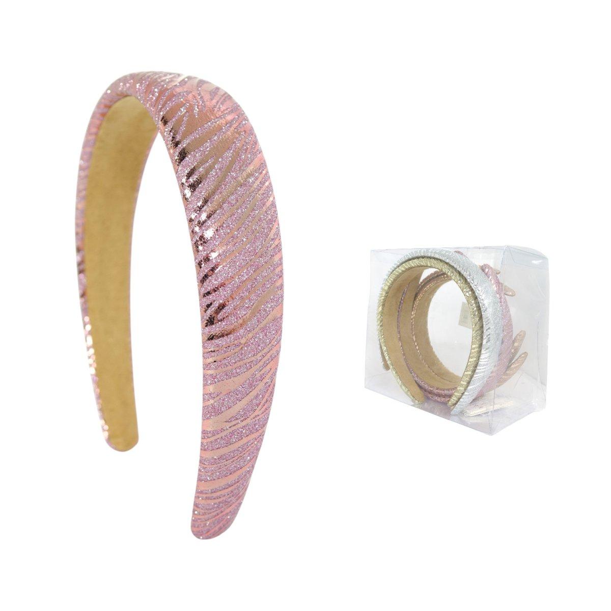 Cerchietto per capelli in vernice con decori glitter