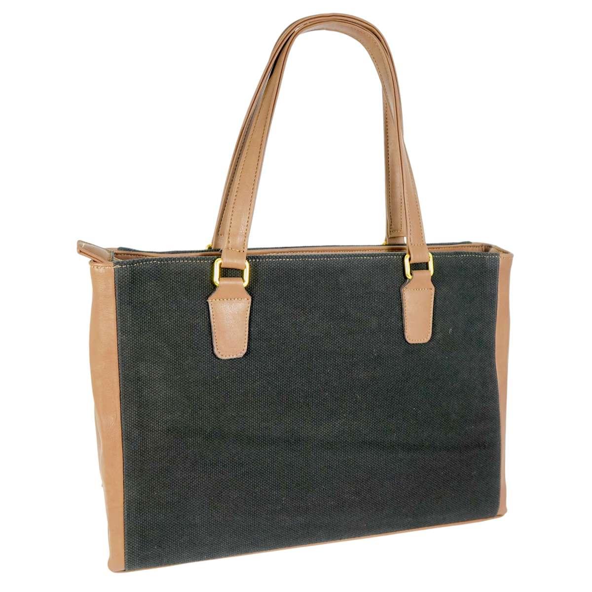 Borsa shopping donna in canvas ed ecopelle Capoverde Made in Italy