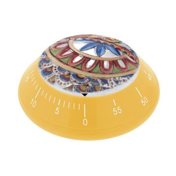 Timer da cucina decoro siciliano giallo Bagutta