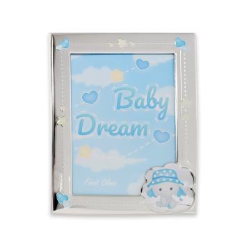 Cornice bambino elefantino celeste 13 x 18