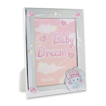 Cornice Bambina Elefantino Rosa 13 x 18