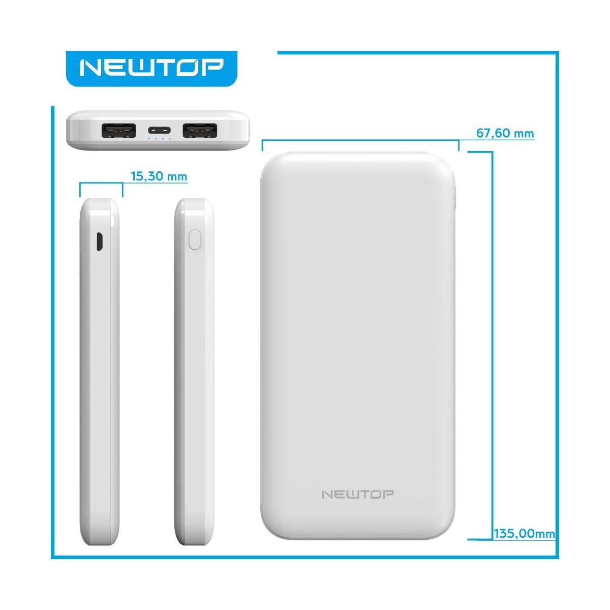 Newtop PB30 Power Bank 10000 mAh bianco