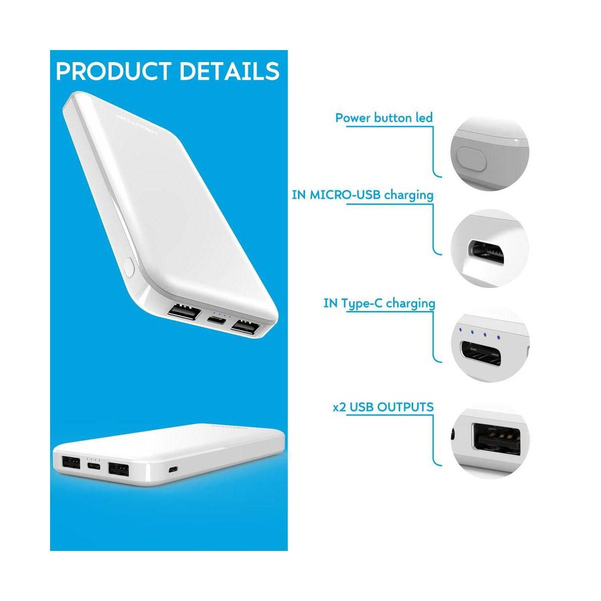 Newtop PB30 Power Bank 10000 mAh bianco