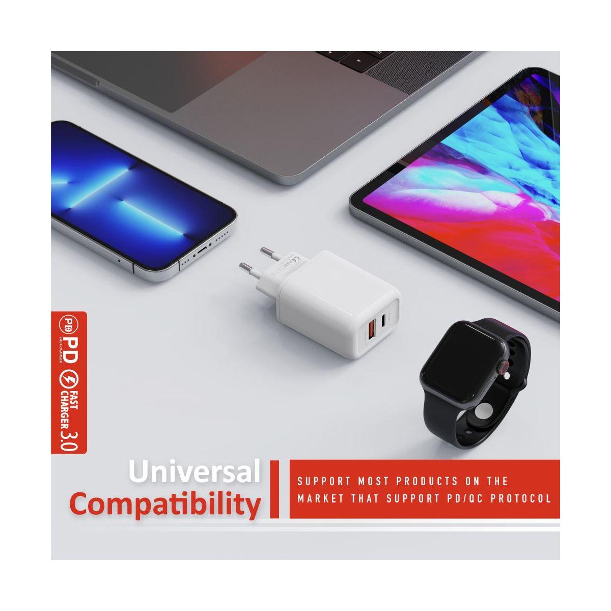 Newtop caricabatterie CM22 super rapido QC 3.0 + Type-C 25W PD 3.0